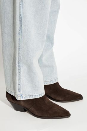 Isabel Marant Suede Heeled Ankle Boots Dewina, Womens, Brown