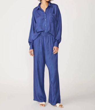 Stateside Viscose Satin Trouser In Denim