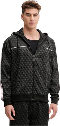 Guess Sweatshirts & Hoodies > Ritsluitingen - Heren - Vesten met rits - Zwart - XL - Polyester - Hoodies & sweatvesten