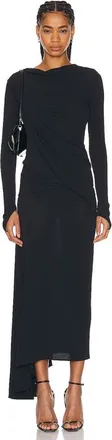 Givenchy Draped Asimetrical Dress Black, Brand Size 38 (US Size 4)