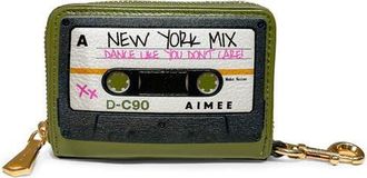 Aim&eacute;e Mix Tape Leather Bag Charm Wallet in Olive at Nordstrom