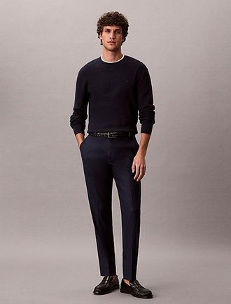 Calvin Klein Pantalones de traje slim de mezcla de lino