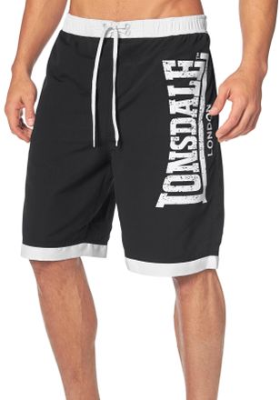 Lonsdale Boardshorts LONSDALE CLENNELL, Herren, Gr. 4XL, N-Gr, schwarz-weiss (schwarz, wei&szlig;), Obermaterial: 100% Polyester. Futter: 100% Polyester, bedruckt, u