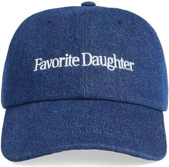 Favorite Daughter Washed Denim Baseball Cap in Dark Wash at Nordstrom