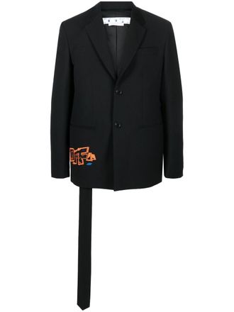 Off-white Graf Coupe Strap Rel single-breasted blazer - Black