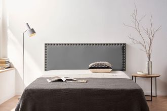 Moonia Moonia - Cabecero Tapizado Modena Polipiel 100x55x8 Cm - Gris Oscuro