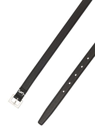Saint Laurent Mens Belt Cassandra Black Calf Leather