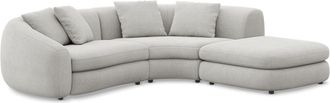Castlery Fable Single Arm Sectional Sofa Right Facing Customized, Performance Fleece, Medium Grey, Spill Resistant, Ultra Deep Seats for Castlery