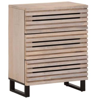 vidaXL Credenza Bianca 60x34x75 cm in Legno Massello di Mango Vidaxl