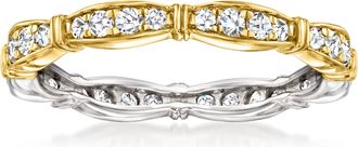Ross-Simons 0.50. ct. t. w. Diamond Ring in Sterling Silver and 18kt Gold Over Sterling