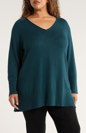 Eileen Fisher V-Neck Cotton Blend Sweater in Alpine at Nordstrom Rack, Size Xx-Small