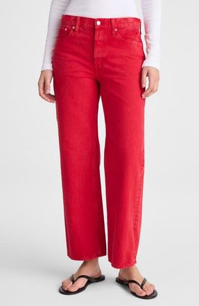 Madewell Low Slung Baggy Crop Jeans in Varsity Red at Nordstrom, Size 24
