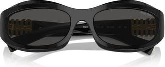 Miu Miu 61mm Oval Sunglasses in Black at Nordstrom