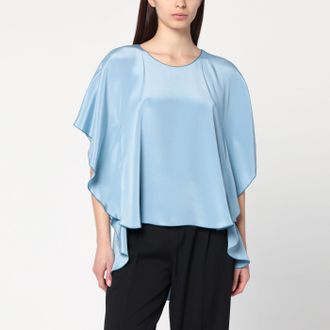 Pianoforte di Max Mara Blusa fluida azzurra chiara in seta