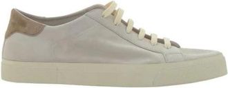 Brunello Cucinelli Suede Sneakers met Veters en Contrasterende Hiel - Heren - Sneakers - Wit - 45 EU - Leer - Schoenen