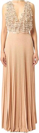 Elisabetta Franchi Vestito - Dames - Avondkleed - Beige - S - Kleedjes