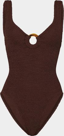 Hunza G Celine Metallic One-Piece Swimsuit