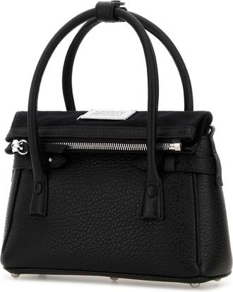 Maison Margiela Womens Handbag Top Handle Black Leather