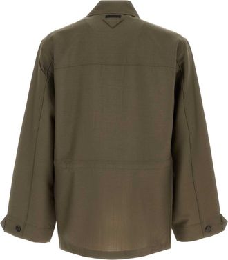 Prada Mens Mohair Blend Jacket Green Virgin Wool