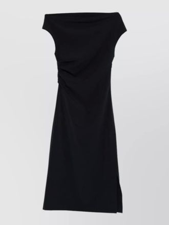 Parosh midi ruched dress nylon silk blend