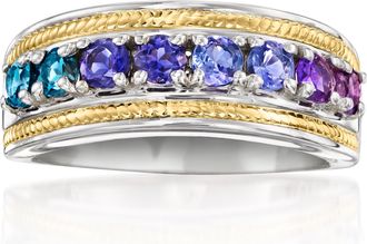 Ross-Simons Multi-Gemstone Ring in Sterling Silver and 18kt Gold Over Sterling