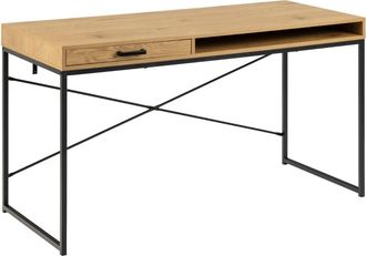 ebuy24 Escritorio marino 1 caj&oacute;n, 1 compartimento natural, negro