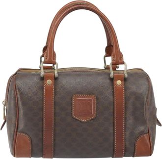 Celine Macadam Handbag Macadam With Leather Brown Pvc Handbag (Pre-Owned)