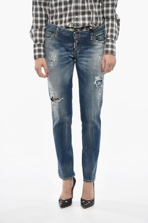 Dsquared2 Vintage Effect Jeans JENNIFER with Crystals 15cm Dsquared2