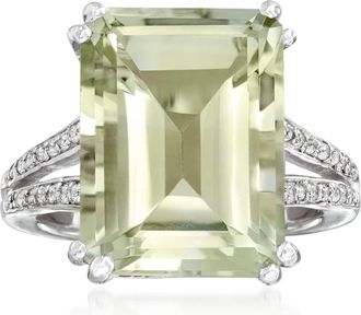 Ross-Simons Green Prasiolite and. White Topaz Ring in Sterling Silver