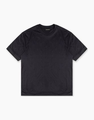 Emporio Armani Mens All Over Eagle Logo T-Shirt Navy - Size: 38