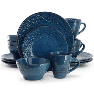 Elama Malibu 16-Piece Dinnerware Set, Service for 4