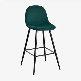 Sklum Taburete alto en terciopelo Glamm SKLUM Verde Jungla Negro