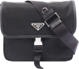 Prada Pre-owned Prada Saffiano Trimmed Tessuto Messenger Bag Ladies RAM9UXX8WV8T9CZ0