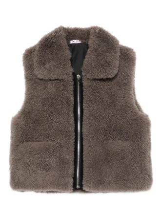 Liska shearling zip-up gilet - women - Sheep Skin/Shearling/Cupro - L - Brown
