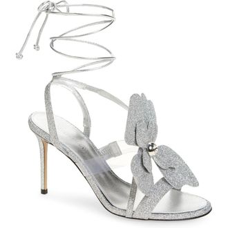 Mach & Mach Orchid Ankle Wrap Sandal in Silver at Nordstrom Rack, Size 8.5Us / 38.5Eu