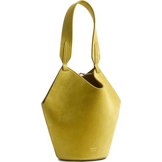 Khaite Mini Lotus Suede Top Handle Bag in Fern 414 at Nordstrom