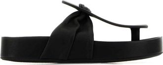 Uma Wang Ruched Leather Sandalen - Dames - Slippers - Zwart - 37 EU - Leer - Schoenen