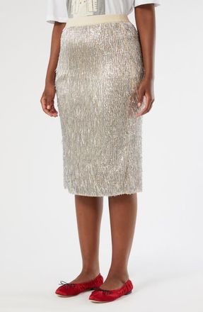 Marina Rinaldi Attore Sequin Skirt in Silver at Nordstrom, Size X-Large