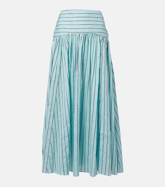 Staud Falda larga Procida en mezcla de algod&oacute;n a rayas
