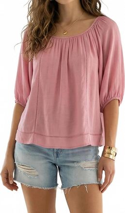 Fifteen Twenty Liza Peasant Blouse In Peony
