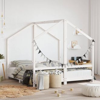 vidaXL Vidaxl - Estructura De Cama De Ni&ntilde;os Madera De Pino Blanco 2x(80x160) Cm