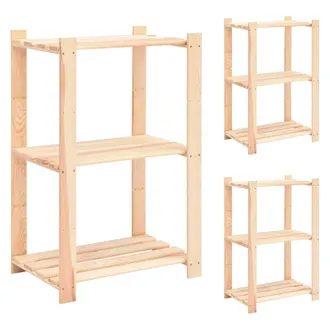 vidaXL Vidaxl - Estanter&iacute;a 3 Niveles 3 Unidades Madera Pino Maciza 150 Kg