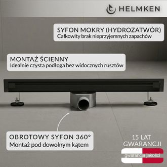 OEM Desag&uuml;e Lineal De Pared Helmken 37501602, 600x41 Mm, Negro Mate