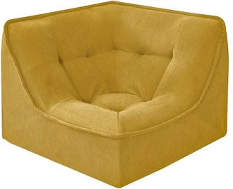 Oviala Sill&oacute;n esquinero de tela 90 x 90 x 70 cm amarillo