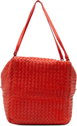 Bottega Veneta Pre-owned Womens Intrecciato Leather Tote Bag - Orange - One Size