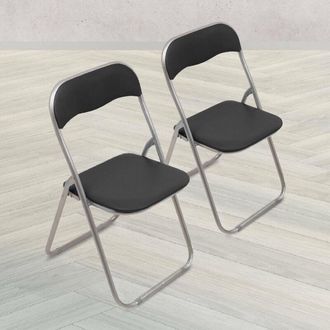 Dmora Dmora - Juego de dos sillas plegables, color negro, Medidas 43 x 47 x 78 cm, con embalaje reforzado