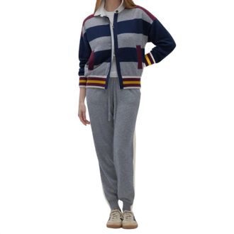 Naked Cashmere Rugby Bomber Jacket In Husky Mult