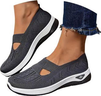 Generic Orthopedic Shoes for Women 2026 Wide Width Soft Sole Mesh Cushion Sole Comfortbale Wedge Sneakers Breathable Slip On Arch Support Non-Slip Shoes Knit 