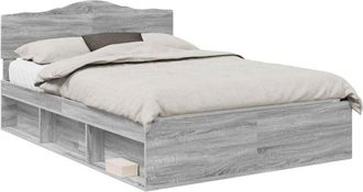 vidaXL Estructura De Cama Con Cabecera Gris Sonoma 140 X 200 Cm Vidaxl