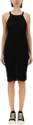 Rick Owens Black Halter Neck Knee Length Dress